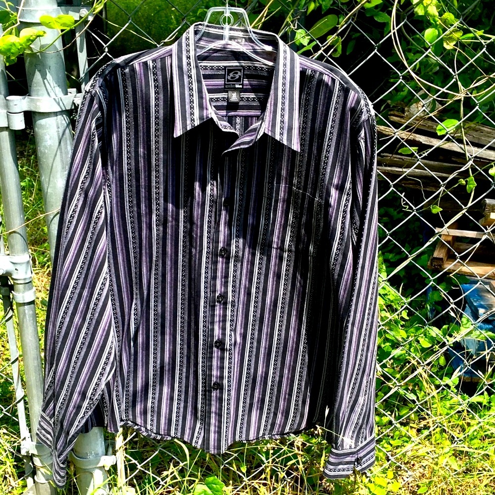 Anchor Blue Handsome Striped Dress Shirt